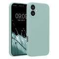 kwmobile Handyhülle kompatibel mit Apple iPhone 16 Plus Hülle - gummierte Handy Case aus Silikon in Mintgrün Mintgrün  