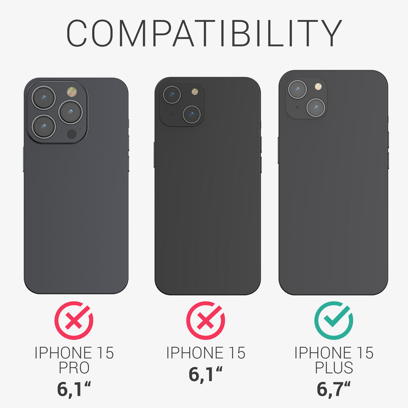 kwmobile Folie kompatibel mit Apple iPhone 15 Plus Displayschutzfolie Schutzfolie Displayschutz Displayfolie entspiegelt