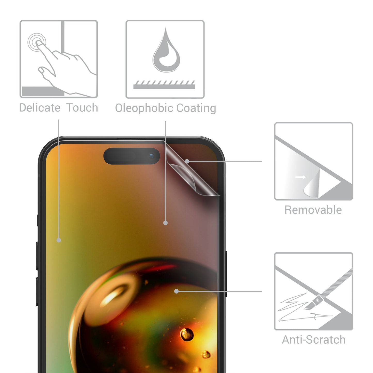 3x Displayschutzfolie matt kompatibel mit Apple iPhone 15 Pro Max