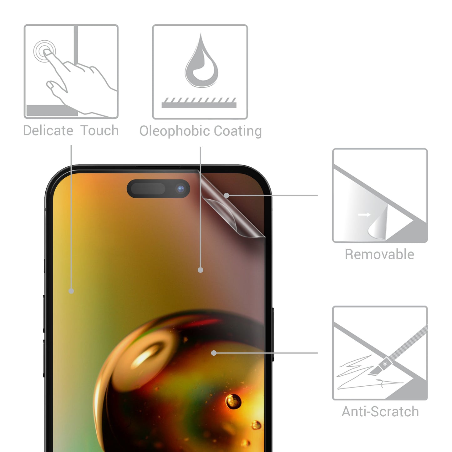 kwmobile Folie kompatibel mit Apple iPhone 16 Displayschutzfolie Schutzfolie Displayschutz Displayfolie entspiegelt