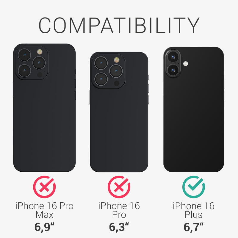 kwmobile Folie kompatibel mit Apple iPhone 16 Plus Displayschutzfolie Schutzfolie Displayschutz Displayfolie entspiegelt