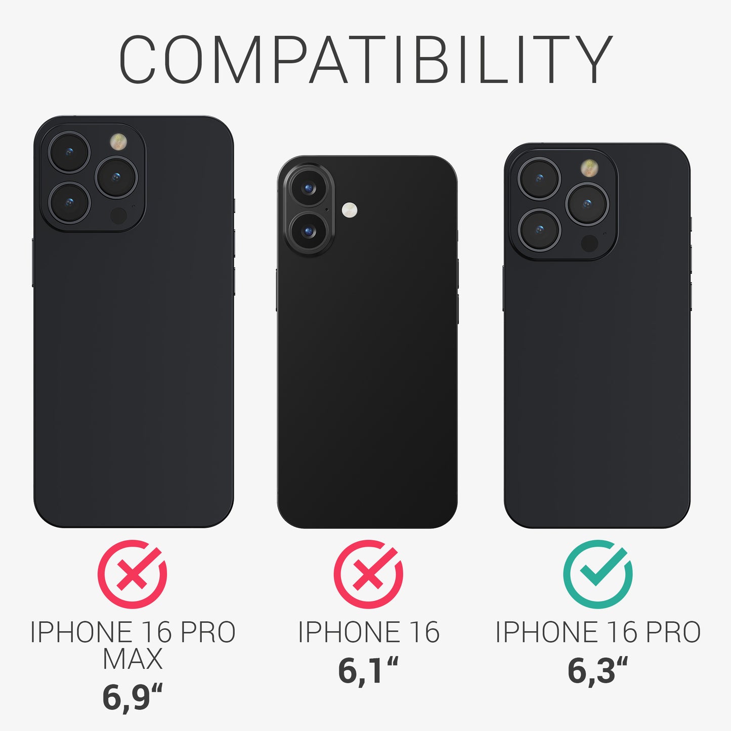 kwmobile Folie kompatibel mit Apple iPhone 16 Pro Displayschutzfolie Schutzfolie Displayschutz Displayfolie entspiegelt