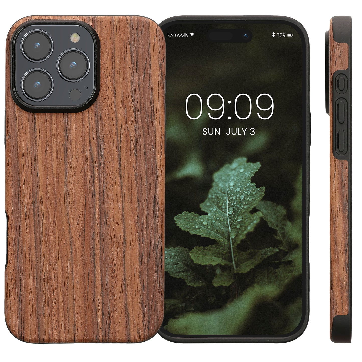 kwmobile Hülle kompatibel mit Apple iPhone 16 Pro Max Backcover Cover Holz Maserung