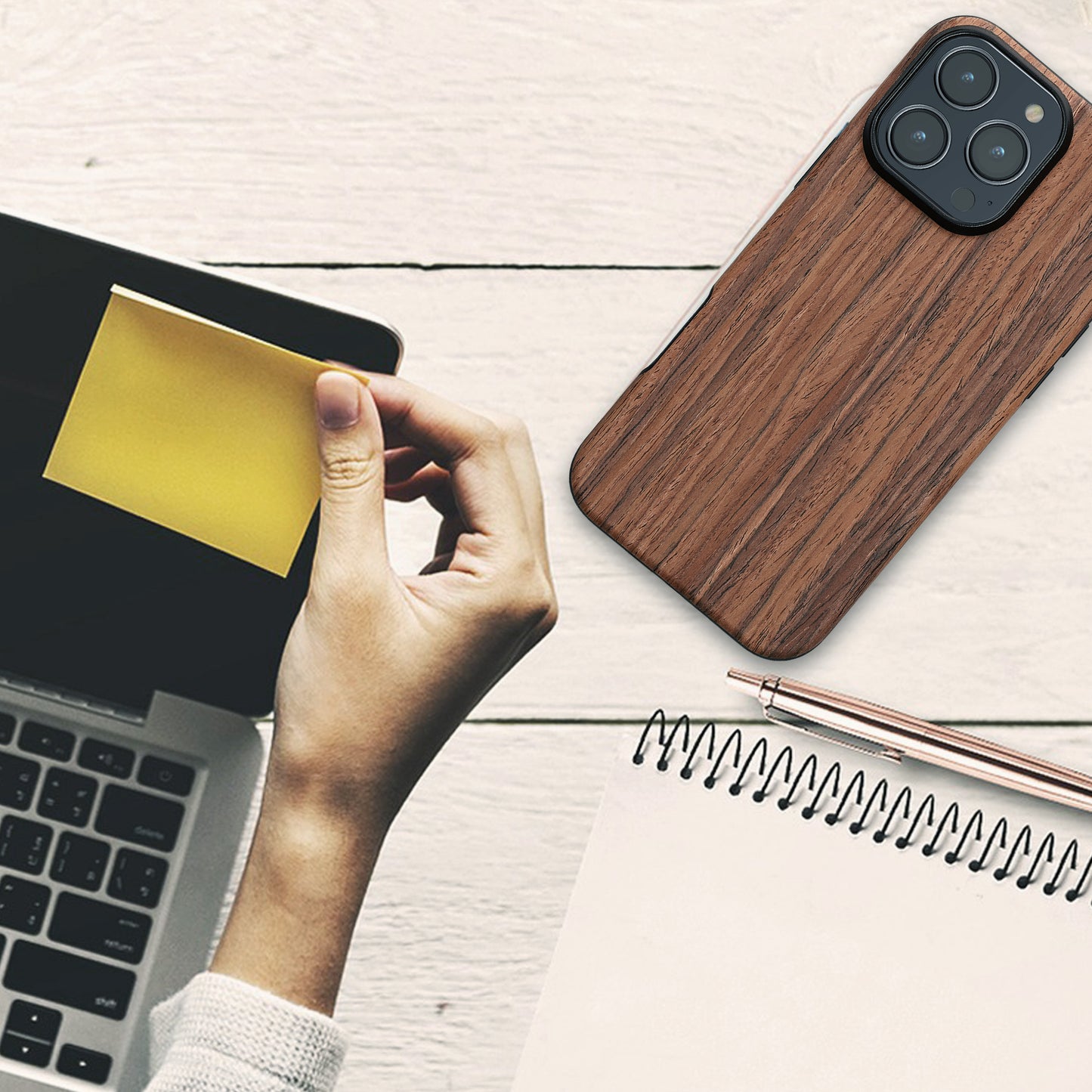 kwmobile Hülle kompatibel mit Apple iPhone 16 Pro Max Backcover Cover Holz Maserung