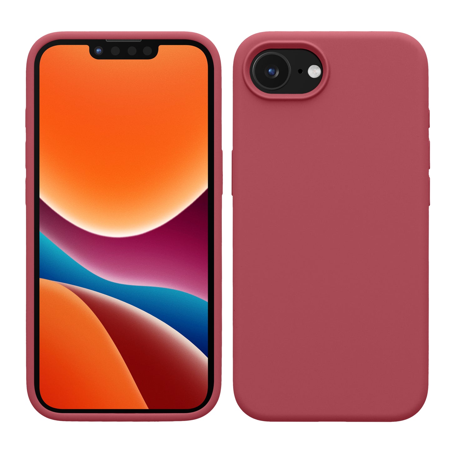 kwmobile Hülle kompatibel mit Apple iPhone 17e / iPhone 16e Hülle - Silikon Handy Case - Handyhülle weiche Oberfläche - kabelloses Laden - Dark Rose Dark Rose  