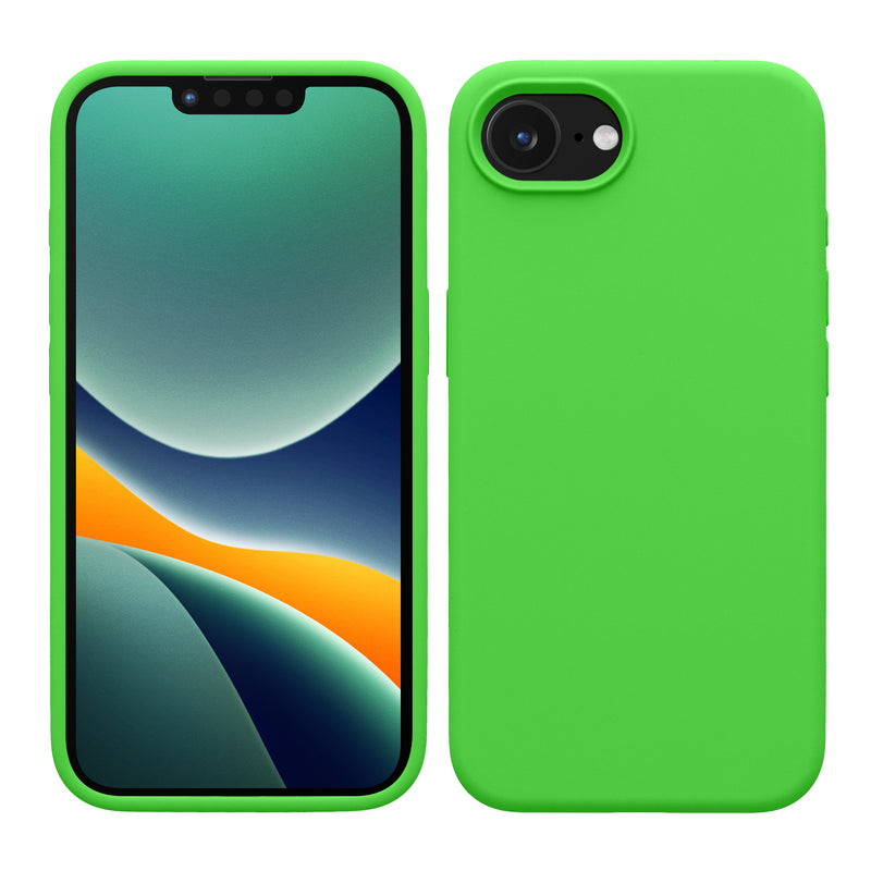 kwmobile Hülle kompatibel mit Apple iPhone 17e / iPhone 16e Hülle - Silikon Handy Case - Handyhülle weiche Oberfläche - kabelloses Laden - Limettengrün Limettengrün  