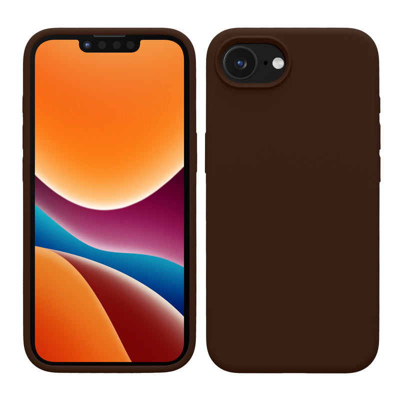 kwmobile Hülle kompatibel mit Apple iPhone 17e / iPhone 16e Hülle - Silikon Handy Case - Handyhülle weiche Oberfläche - kabelloses Laden - Chocolate Chocolate  
