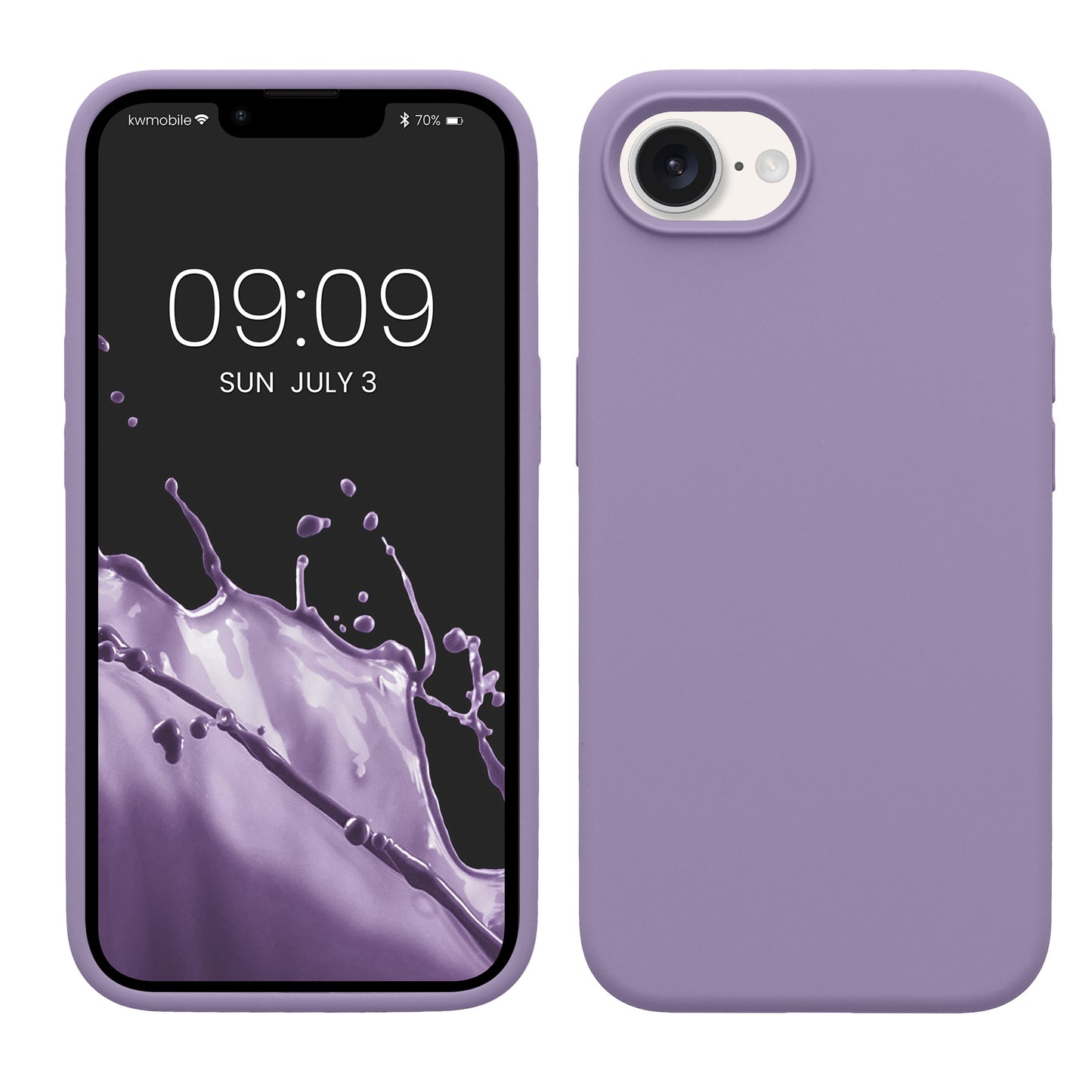 kwmobile Hülle kompatibel mit Apple iPhone 17e / iPhone 16e Hülle - Silikon Handy Case - Handyhülle weiche Oberfläche - kabelloses Laden - Veilchen Lila Veilchen Lila  
