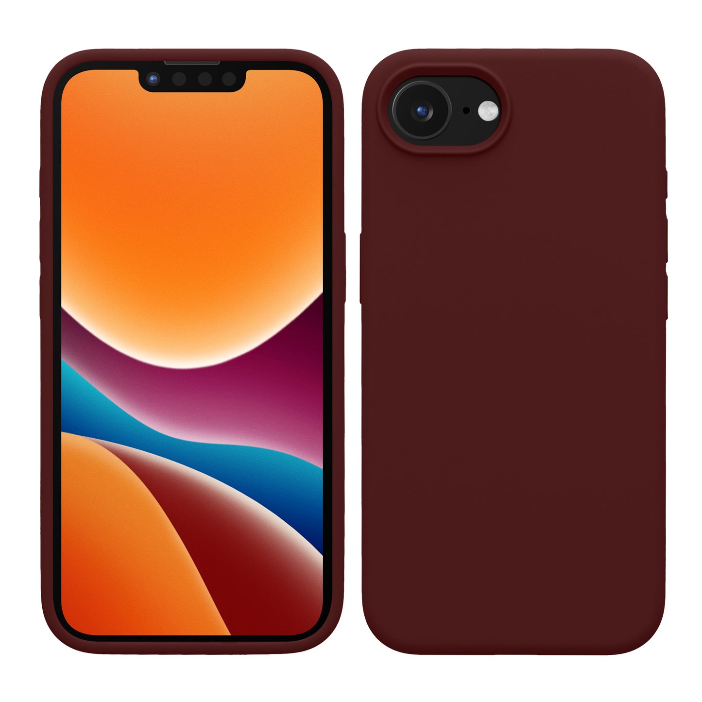 kwmobile Hülle kompatibel mit Apple iPhone 17e / iPhone 16e Hülle - Silikon Handy Case - Handyhülle weiche Oberfläche - kabelloses Laden - Bordeaux Violett Bordeaux Violett  