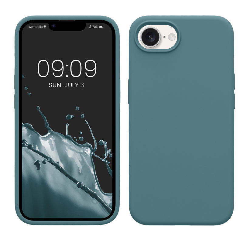 kwmobile Hülle kompatibel mit Apple iPhone 17e / iPhone 16e Hülle - Silikon Handy Case - Handyhülle weiche Oberfläche - kabelloses Laden - Arctic Night Arctic Night  