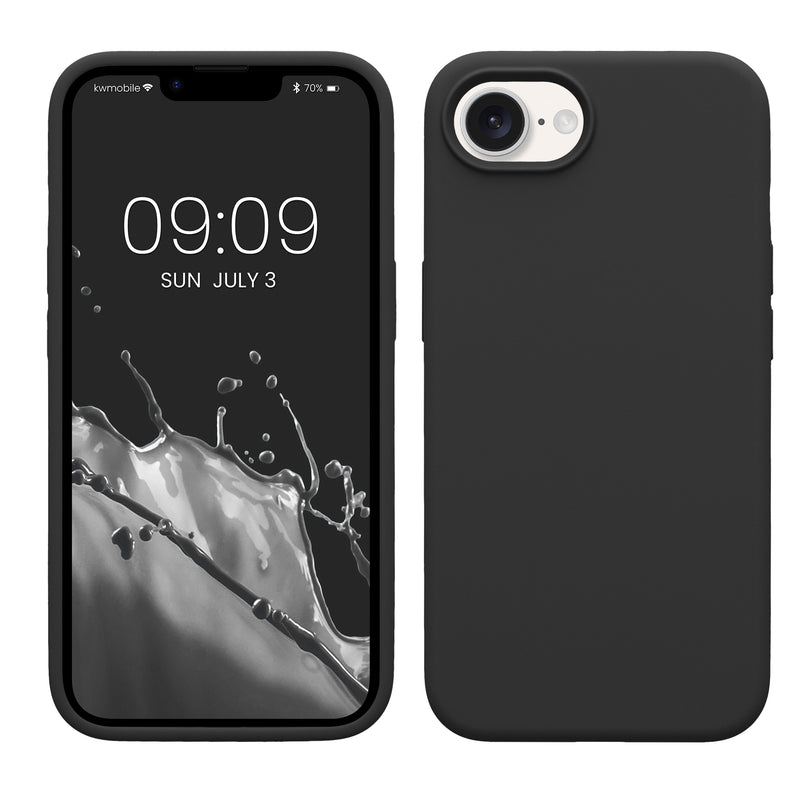kwmobile Hülle kompatibel mit Apple iPhone 17e / iPhone 16e Hülle - Silikon Handy Case - Handyhülle weiche Oberfläche - kabelloses Laden - Schwarz matt Schwarz matt  