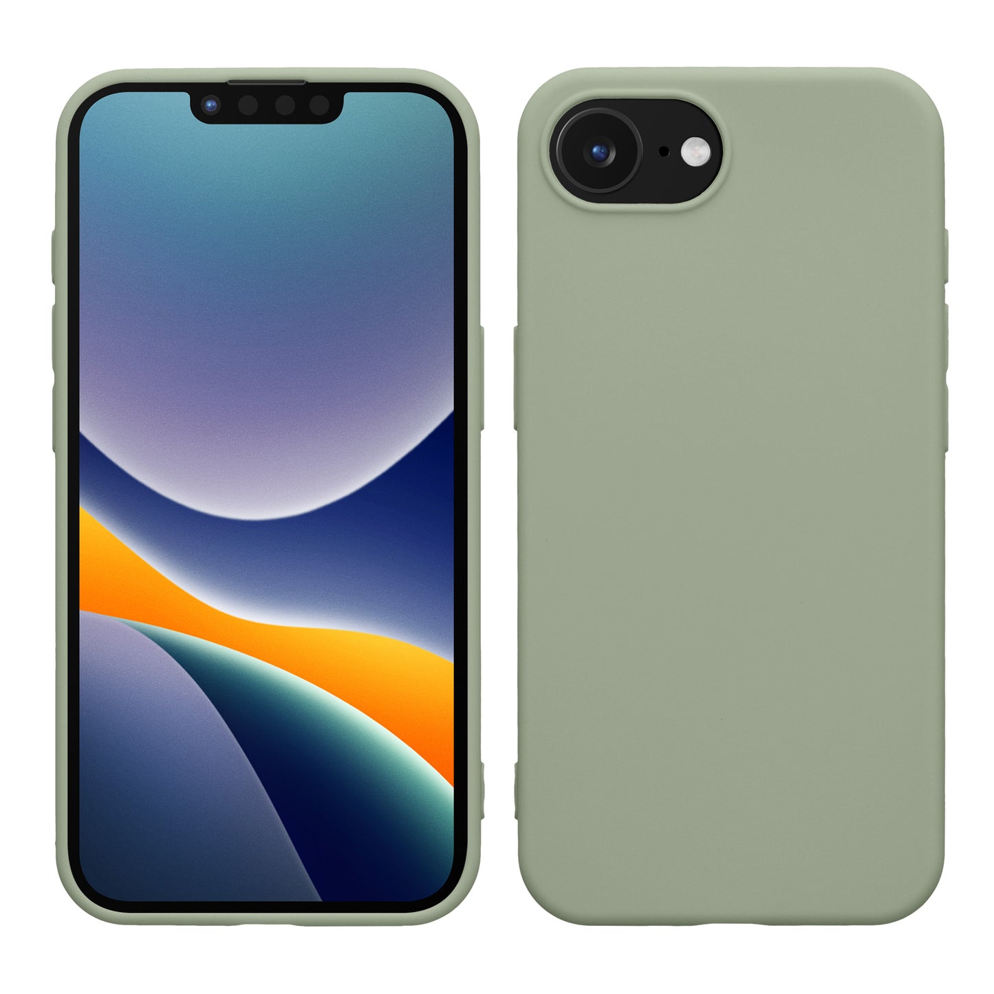 kwmobile Hülle kompatibel mit Apple iPhone 17e / iPhone 16e Hülle - weiches TPU Silikon Case - Cover geeignet für kabelloses Laden - Graugrün Graugrün  