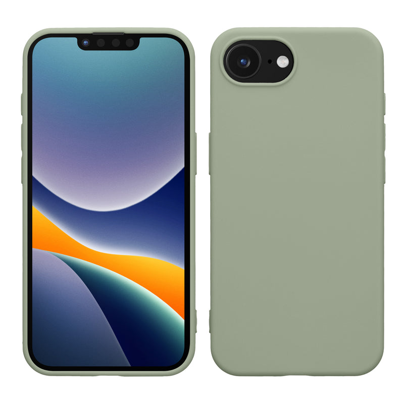 kwmobile Hülle kompatibel mit Apple iPhone 17e / iPhone 16e Hülle - weiches TPU Silikon Case - Cover geeignet für kabelloses Laden - Graugrün Graugrün  