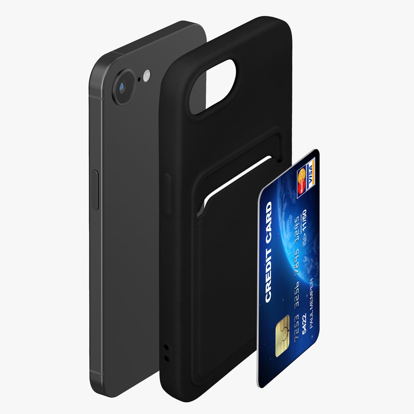 kwmobile Handyhülle kompatibel mit Apple iPhone 17e / iPhone 16e Hülle - Handy Cover mit Fach für Karten