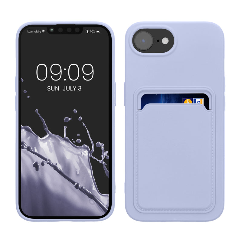 kwmobile Handyhülle kompatibel mit Apple iPhone 17e / iPhone 16e Hülle - Handy Cover mit Fach für Karten - in Lavendel Lavendel  