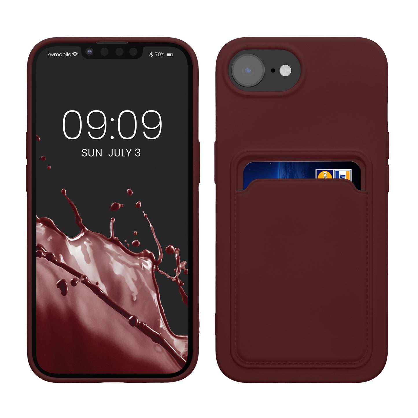 kwmobile Handyhülle kompatibel mit Apple iPhone 17e / iPhone 16e Hülle - Handy Cover mit Fach für Karten - in Tawny Red Tawny Red  