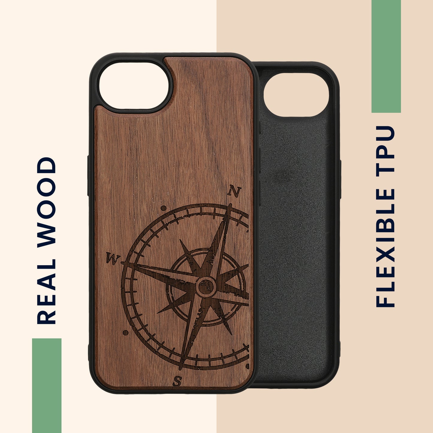 kwmobile Hülle kompatibel mit Apple iPhone 17e / iPhone 16e Hülle - Handy Cover - TPU Handyhülle Kompass Vintage