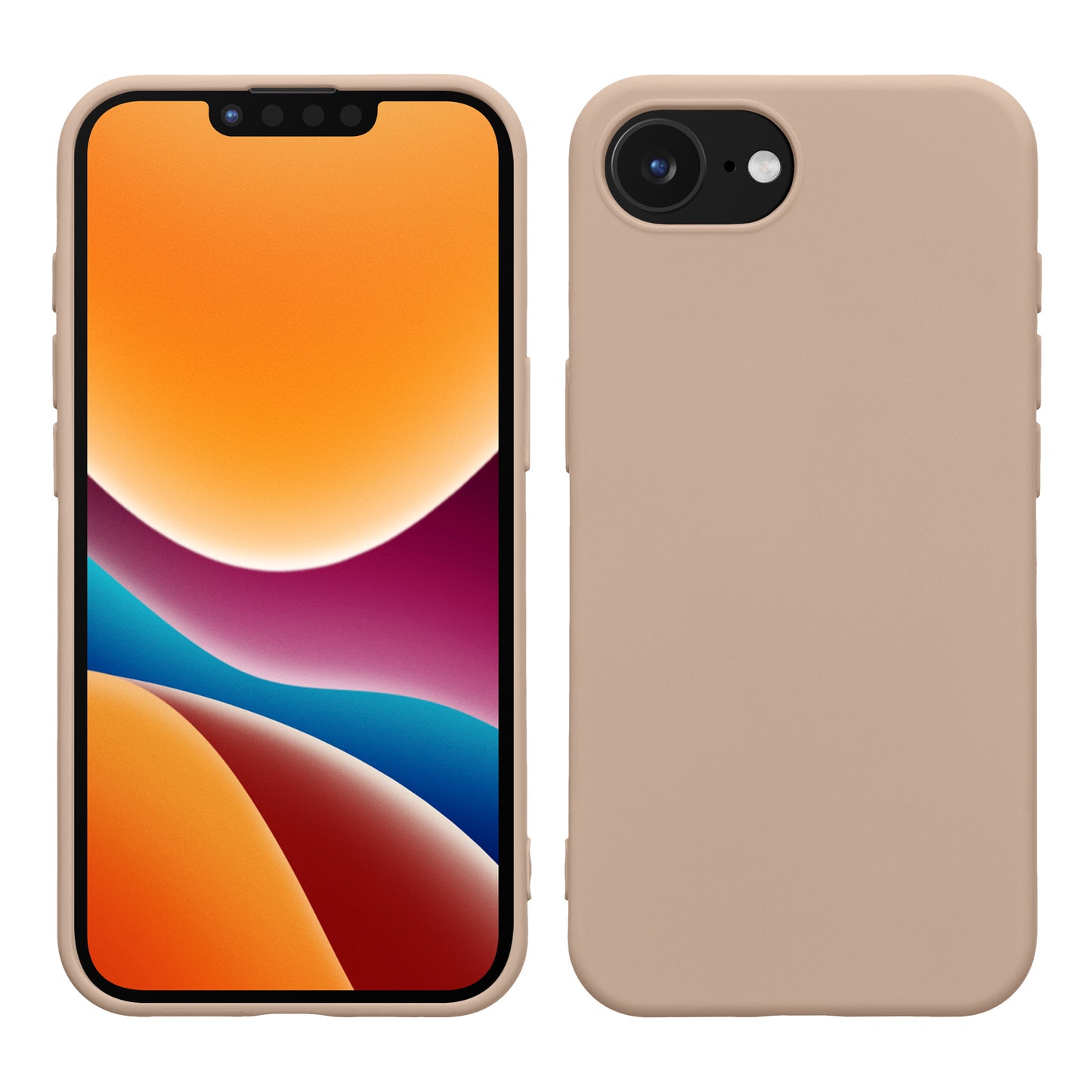 kwmobile Hülle kompatibel mit Apple iPhone 17e / iPhone 16e Hülle - gummierte TPU Silikon Handyhülle - Schutzhülle für kabelloses Laden - Case in Coconut Swirl Coconut Swirl  