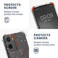 kwmobile Necklace Case kompatibel mit Motorola Moto G05 / Moto E15 Hülle - Silikon Cover mit Handykette - Dunkelbraun Transparent Kirschblütenblätter