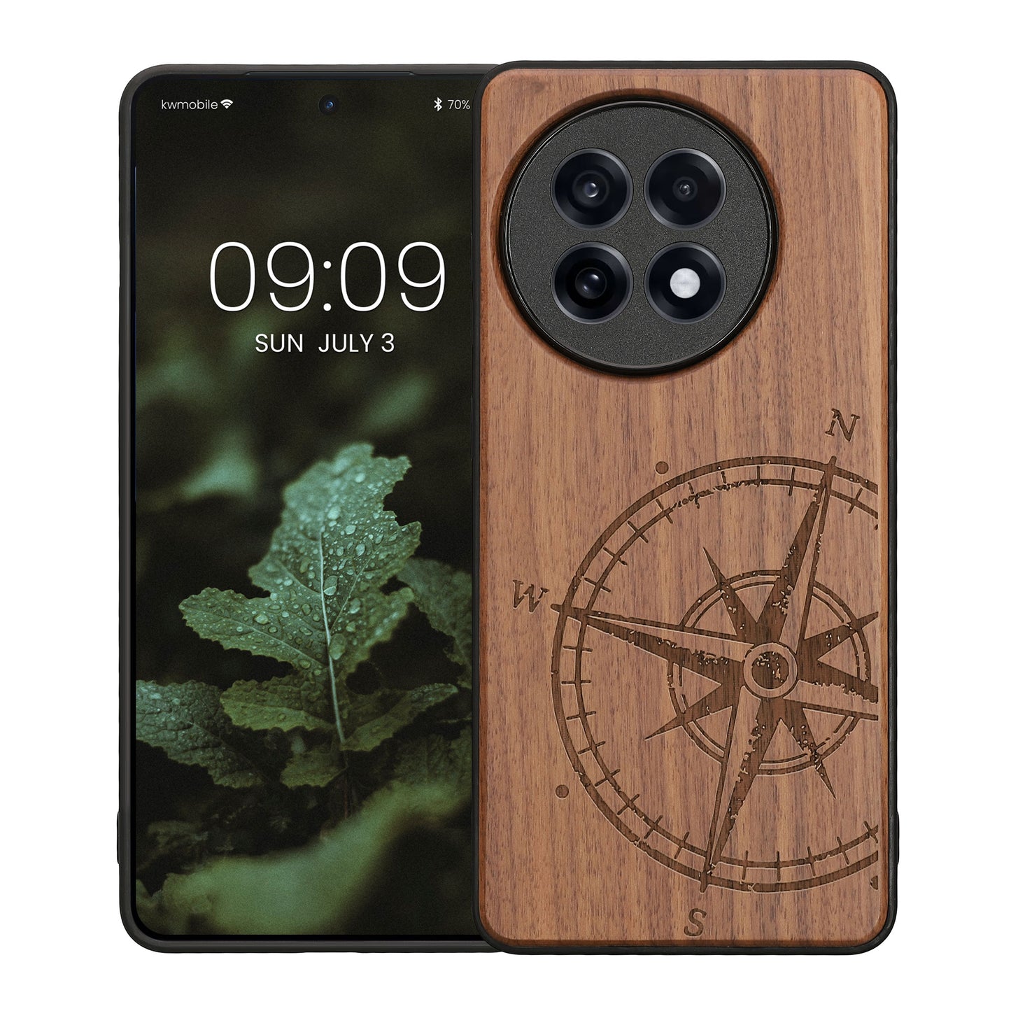 kwmobile Hülle kompatibel mit OnePlus 13R Handy Cover TPU Handyhülle Kompass Vintage