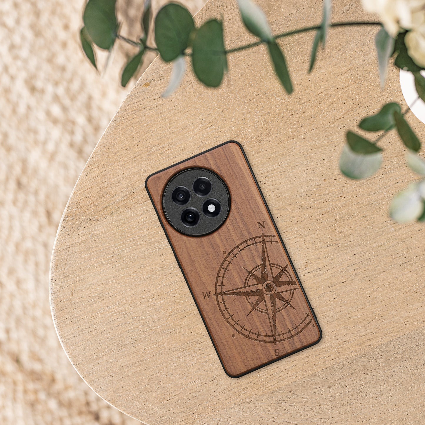 kwmobile Hülle kompatibel mit OnePlus 13R Handy Cover TPU Handyhülle Kompass Vintage