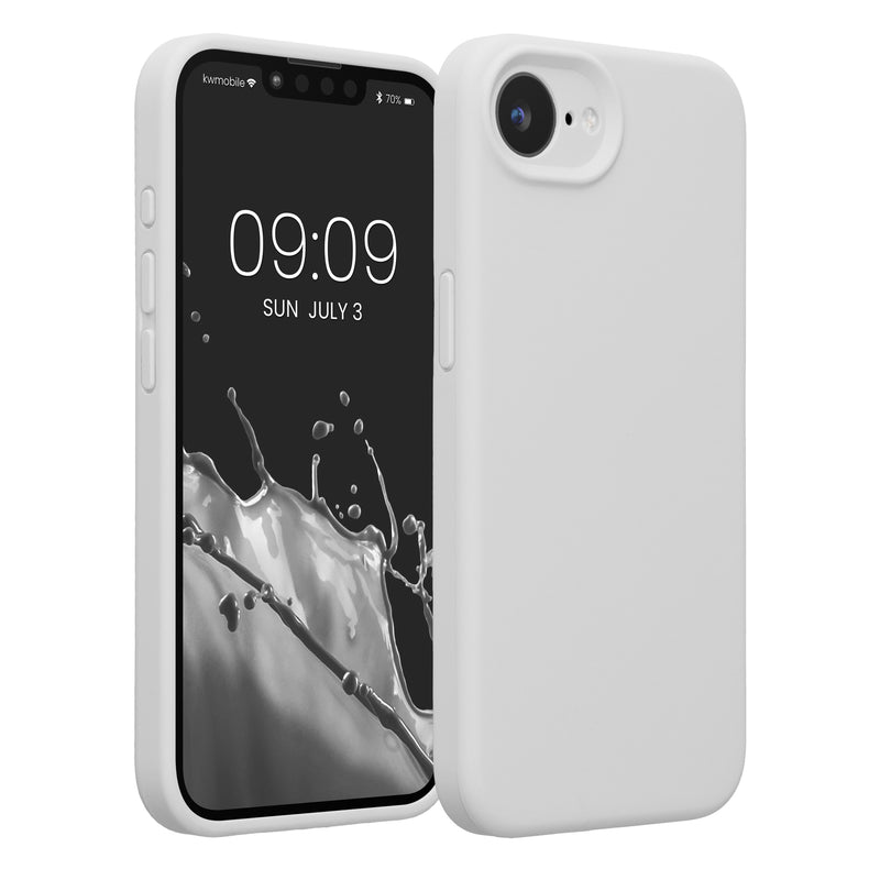 kwmobile Handyhülle kompatibel mit Apple iPhone 17e / iPhone 16e Hülle - gummierte Handy Case aus Silikon in Weiß Weiß  