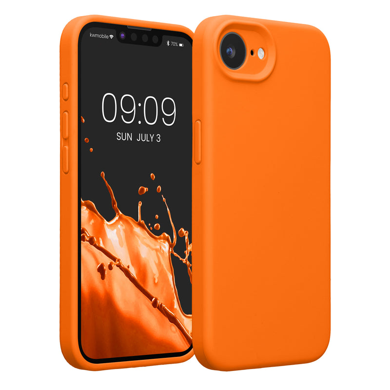kwmobile Handyhülle kompatibel mit Apple iPhone 17e / iPhone 16e Hülle - gummierte Handy Case aus Silikon in Fruity Orange Fruity Orange  
