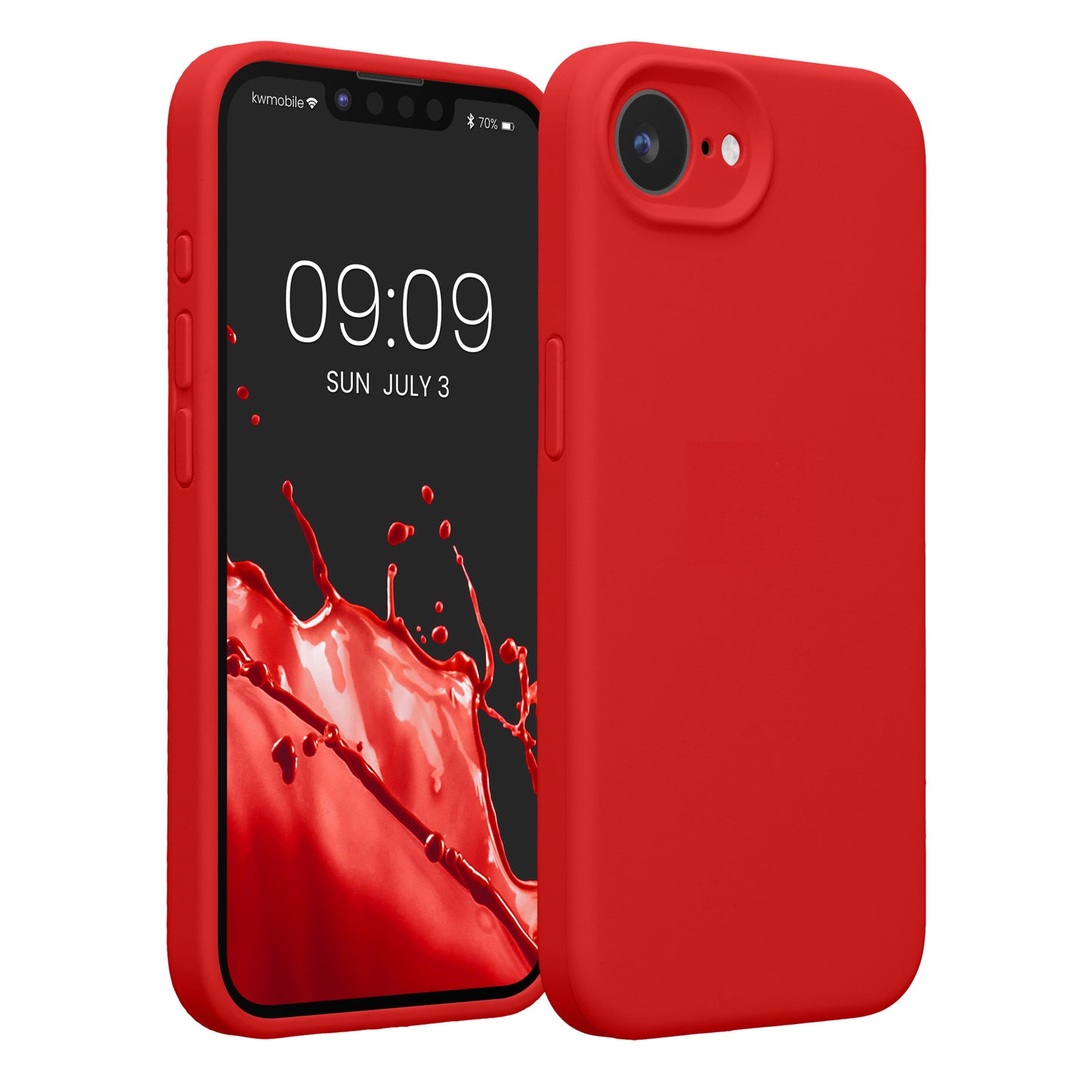 kwmobile Handyhülle kompatibel mit Apple iPhone 17e / iPhone 16e Hülle - gummierte Handy Case aus Silikon in Klassisch Rot Klassisch Rot  