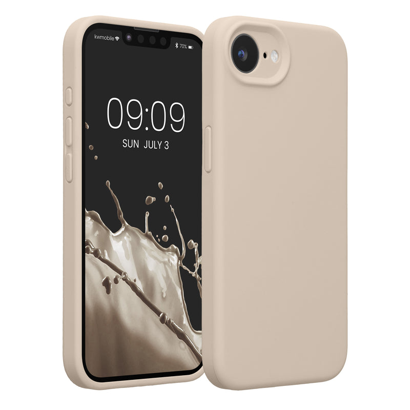 kwmobile Handyhülle kompatibel mit Apple iPhone 17e / iPhone 16e Hülle - gummierte Handy Case aus Silikon in Creme Creme  
