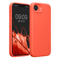kwmobile Handyhülle kompatibel mit Apple iPhone 17e / iPhone 16e Hülle - gummierte Handy Case aus Silikon in Neon Koralle Neon Koralle  
