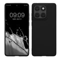 kwmobile Hülle kompatibel mit Motorola Edge 60 Fusion Hülle - weiches TPU Silikon Case - Cover geeignet für kabelloses Laden - Schwarz matt Schwarz matt  