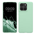 kwmobile Hülle kompatibel mit Motorola Edge 60 Fusion Hülle - weiches TPU Silikon Case - Cover geeignet für kabelloses Laden - Mintgrün matt Mintgrün matt  
