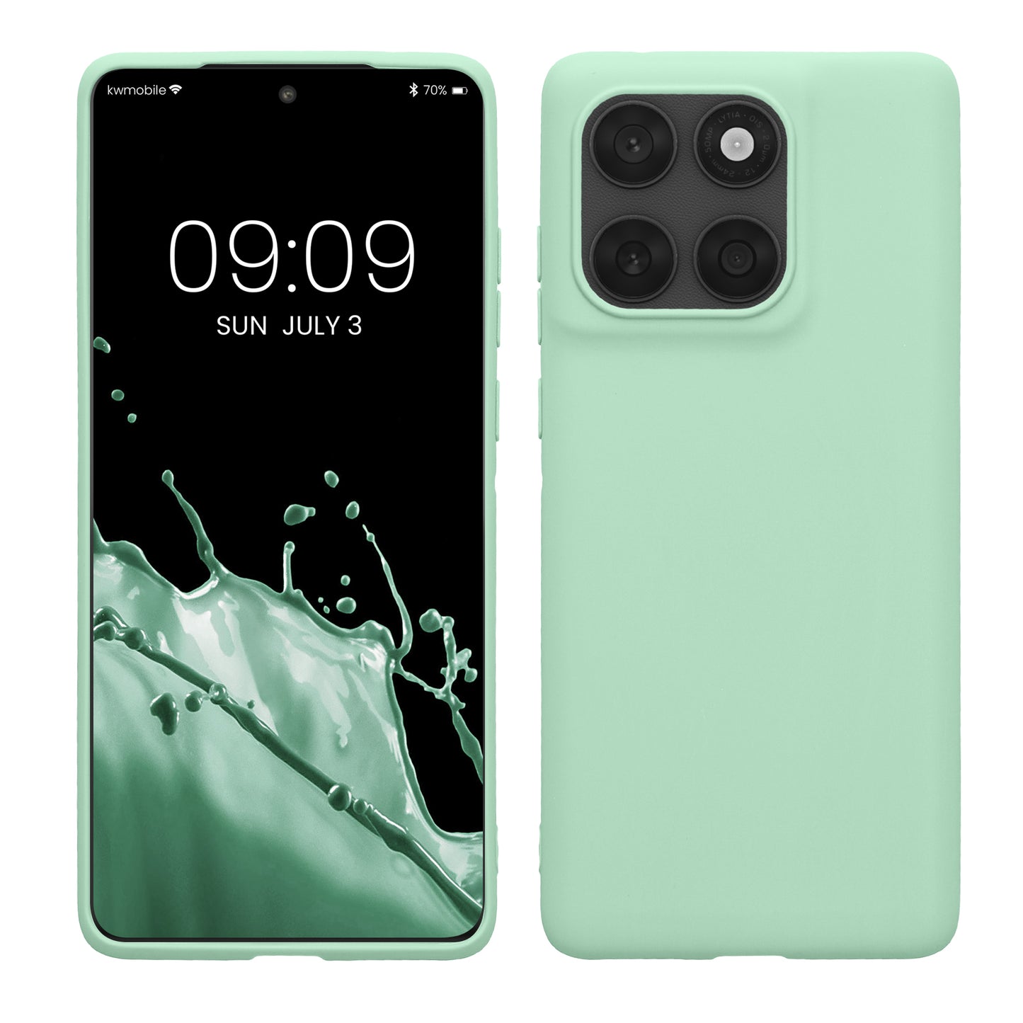 kwmobile Hülle kompatibel mit Motorola Edge 60 Fusion Hülle - weiches TPU Silikon Case - Cover geeignet für kabelloses Laden - Mintgrün matt Mintgrün matt  