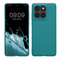 kwmobile Hülle kompatibel mit Motorola Edge 60 Fusion Hülle - weiches TPU Silikon Case - Cover geeignet für kabelloses Laden - Petrol matt Petrol matt  