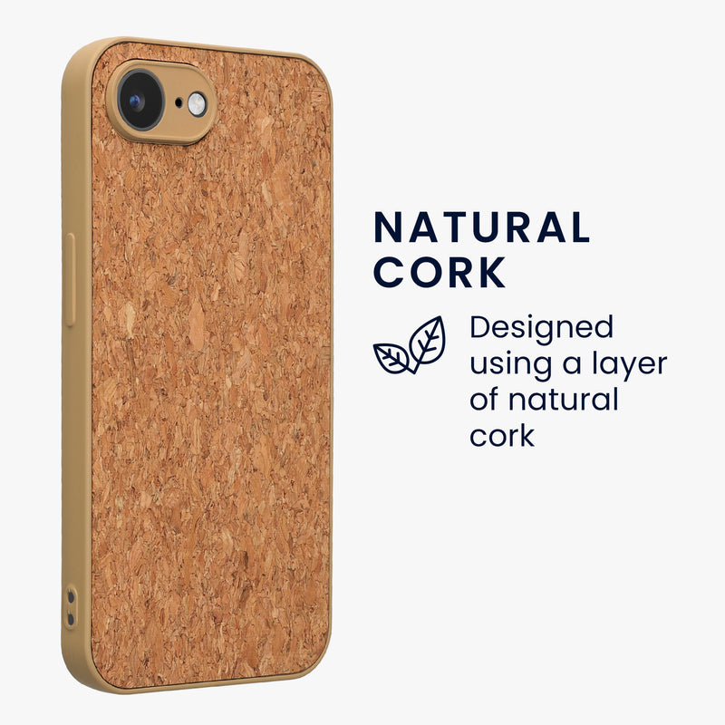 kwmobile Hülle kompatibel mit Apple iPhone 17e / iPhone 16e - Kork Handyhülle Cover - Schutzhülle Case