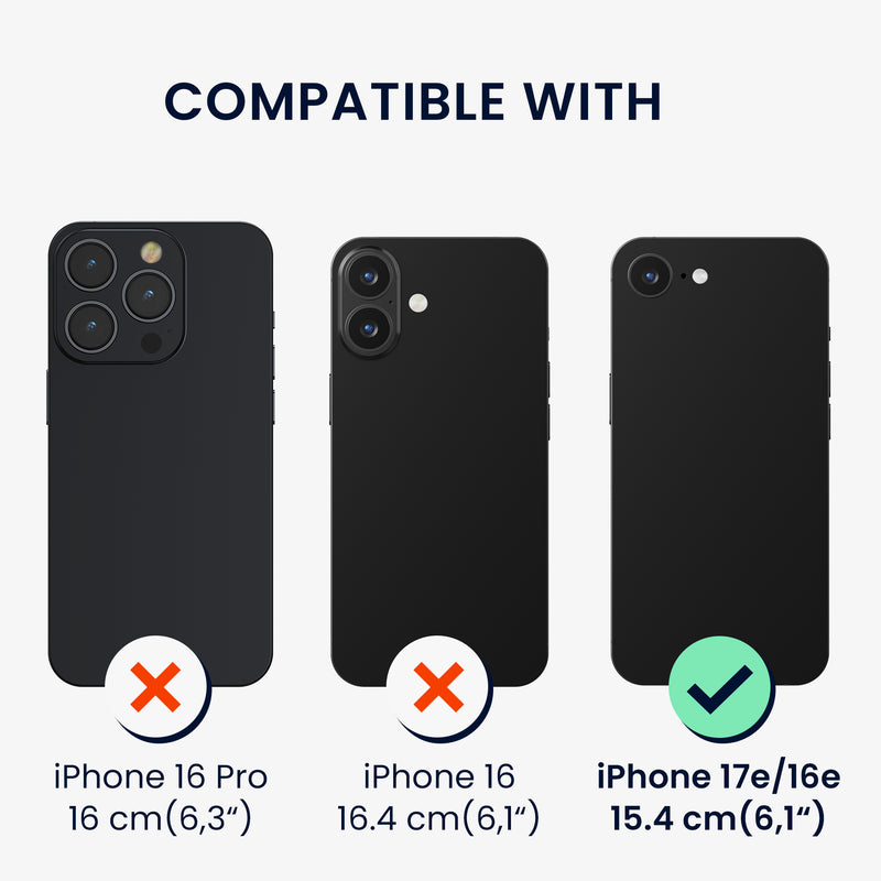 kwmobile Kunstleder Handyhülle kompatibel mit Apple iPhone 17e / iPhone 16e Hülle - Brieftaschen Schutzhülle aus PU-Leder mit Displayschutz und RFID-Schutz