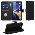 kwmobile Kunstleder Handyhülle kompatibel mit Apple iPhone 17e / iPhone 16e Hülle - Brieftaschen Schutzhülle aus PU-Leder mit Displayschutz und RFID-Schutz