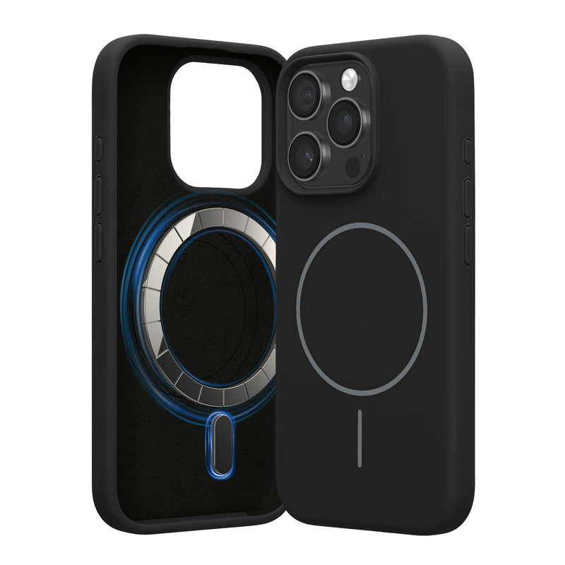 kwmobile Handyhülle für Apple iPhone 15 Pro Case Silikon Rückseite magnetisch