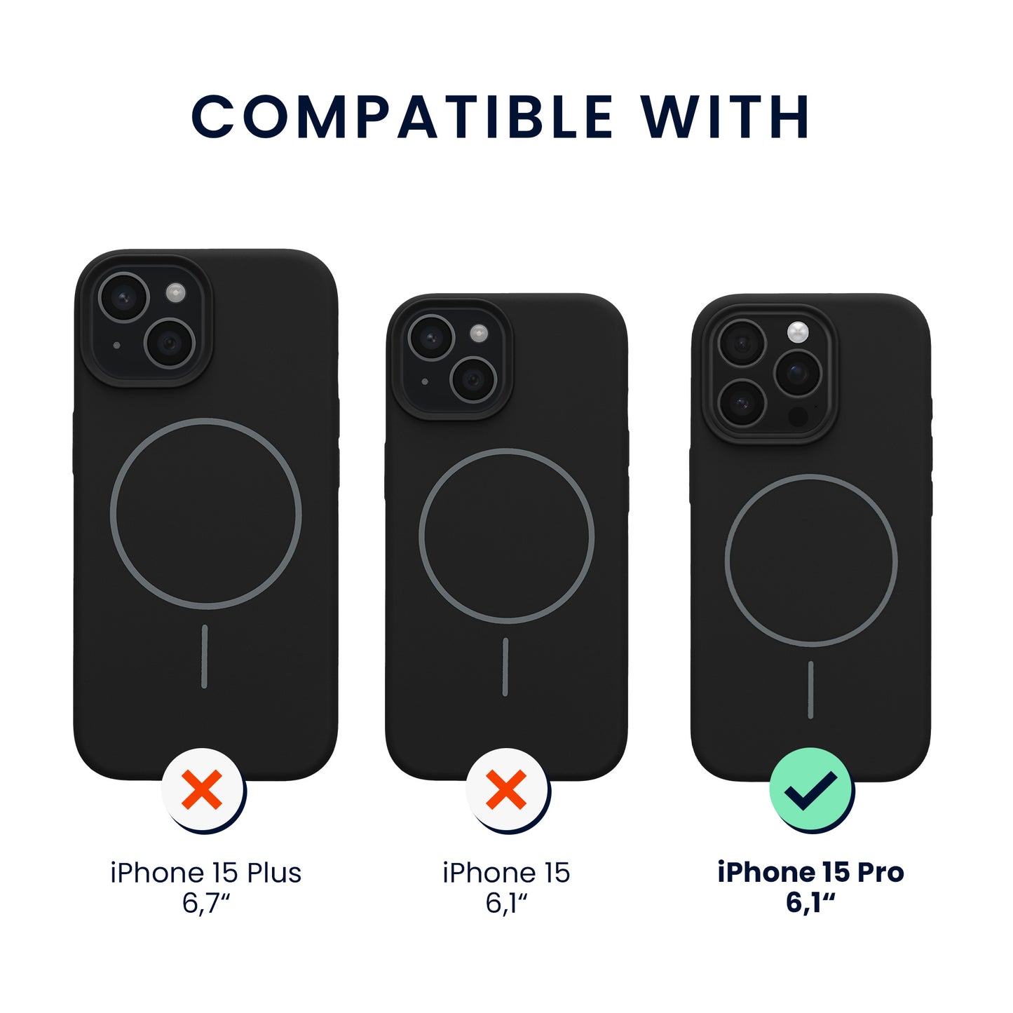 kwmobile Handyhülle für Apple iPhone 15 Pro Case Silikon Rückseite magnetisch