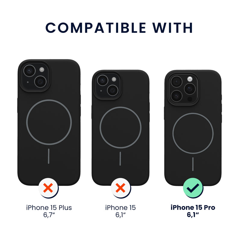kwmobile Handyhülle für Apple iPhone 15 Pro Case Silikon Rückseite magnetisch