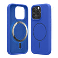 kwmobile Handyhülle für Apple iPhone 15 Pro - Hülle für MagSafe - Hülle für iPhone 15 Pro Case - Silikon Rückseite magnetisch in Baltik Blau Baltik Blau  