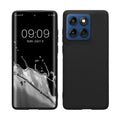 kwmobile Hülle kompatibel mit Motorola Edge 60 Hülle - weiches TPU Silikon Case - Cover geeignet für kabelloses Laden - Schwarz matt Schwarz matt  