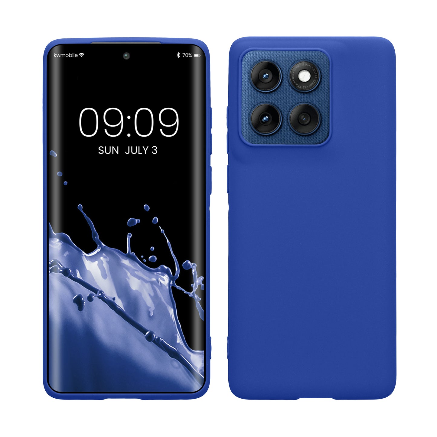 kwmobile Hülle kompatibel mit Motorola Edge 60 Hülle - weiches TPU Silikon Case - Cover geeignet für kabelloses Laden - Baltik Blau Baltik Blau  