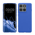 kwmobile Hülle kompatibel mit Motorola Edge 60 Pro Hülle - weiches TPU Silikon Case - Cover geeignet für kabelloses Laden - Baltik Blau Baltik Blau  
