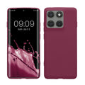 kwmobile Hülle kompatibel mit Motorola Edge 60 Pro Hülle - weiches TPU Silikon Case - Cover geeignet für kabelloses Laden - Magenta Lila Magenta Lila  