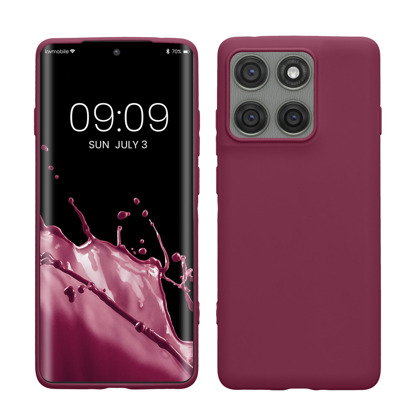 kwmobile Hülle kompatibel mit Motorola Edge 60 Pro Hülle - weiches TPU Silikon Case - Cover geeignet für kabelloses Laden - Magenta Lila Magenta Lila  