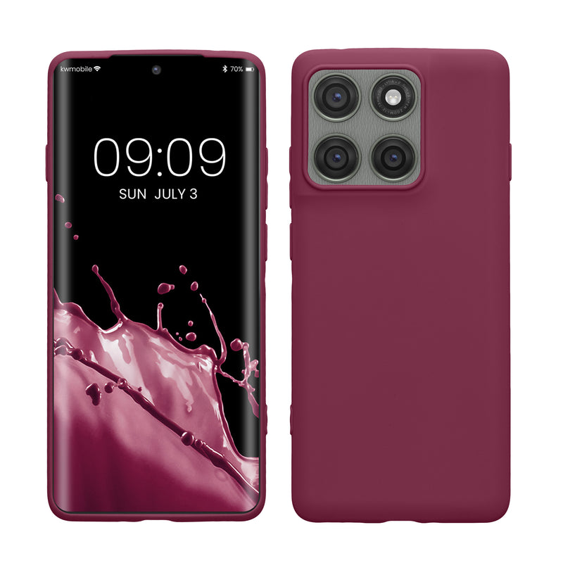 kwmobile Hülle kompatibel mit Motorola Edge 60 Pro Hülle - weiches TPU Silikon Case - Cover geeignet für kabelloses Laden - Magenta Lila Magenta Lila  