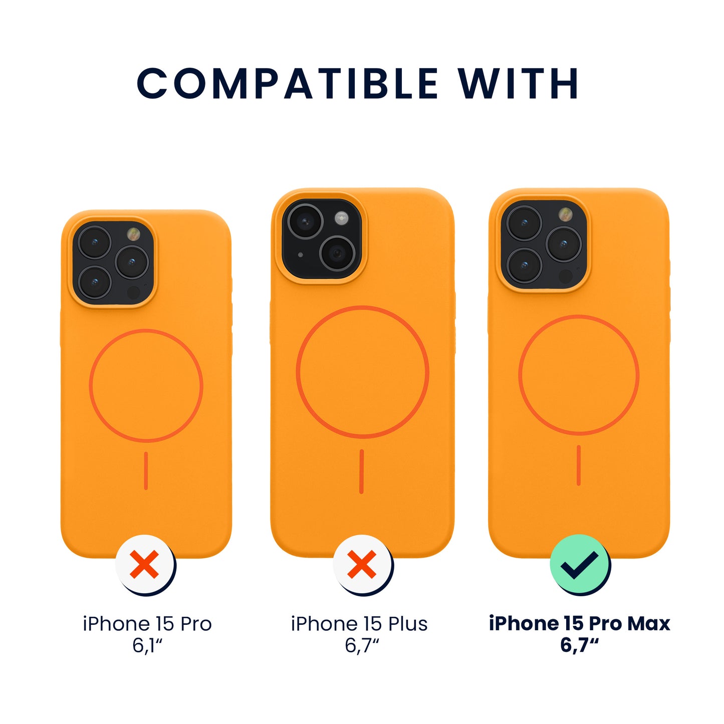 kwmobile Handyhülle für Apple iPhone 15 Pro Max - Hülle für MagSafe - Hülle für iPhone 15 Pro Max Case - Silikon Rückseite magnetisch