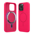 kwmobile Handyhülle für Apple iPhone 15 Pro Max - Hülle für MagSafe - Hülle für iPhone 15 Pro Max Case - Silikon Rückseite magnetisch in Neon Pink Neon Pink  