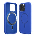 kwmobile Handyhülle für Apple iPhone 15 Pro Max - Hülle für MagSafe - Hülle für iPhone 15 Pro Max Case - Silikon Rückseite magnetisch in Baltik Blau Baltik Blau  